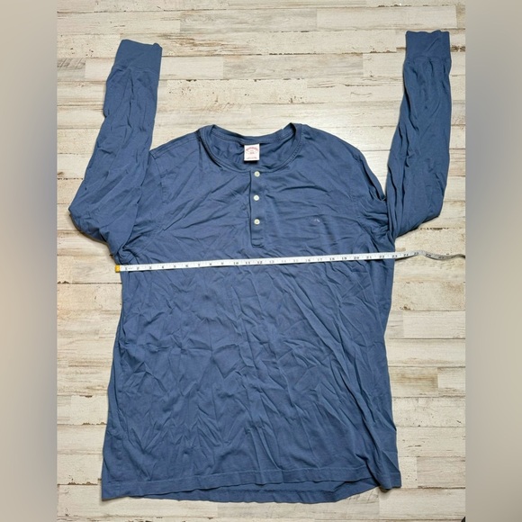 Brooks Brothers Crewneck Mens Large Navy 1/4 Button Up Cotton Long Sleeve - Picture 5 of 9